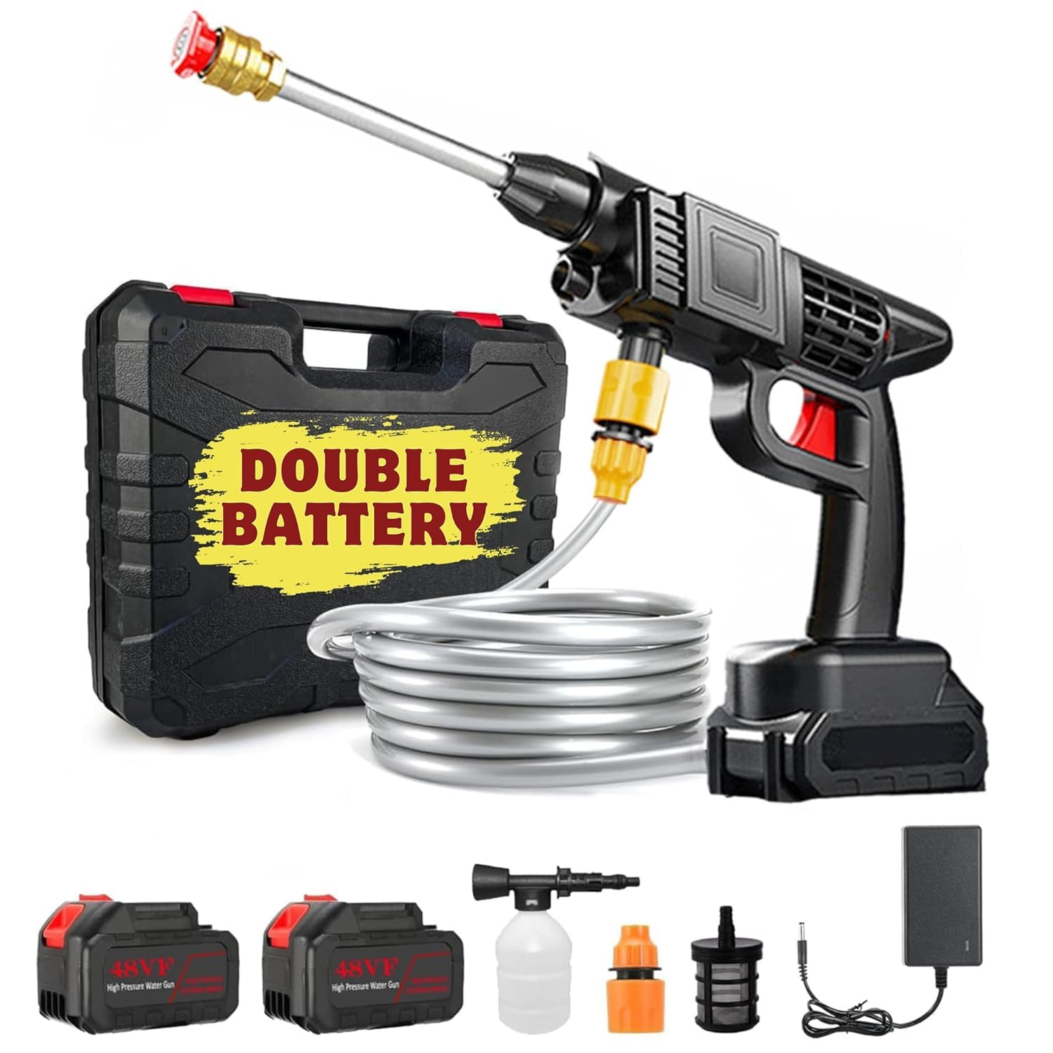 Wash Your Car at Home in Minutes - No Expensive Service Needed 💦      Powerful 30Bar Pressure Gun with Battery - Clean Cars, Bikes, Solar Panels & More!