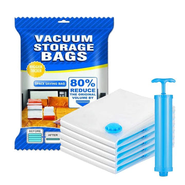 Gadget Deals 5-Vacuum Storage Bags-(2bags50*70cm,2bags60*80cm,1bag80*100cm)-with Pump