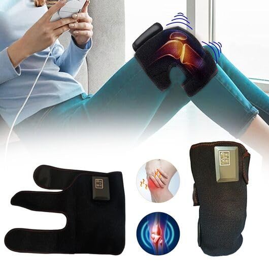 Rechargeable Knee Massager | Stress Relief Vibration Knee, Arm, Leg Massager Rechargeable Heating Pad