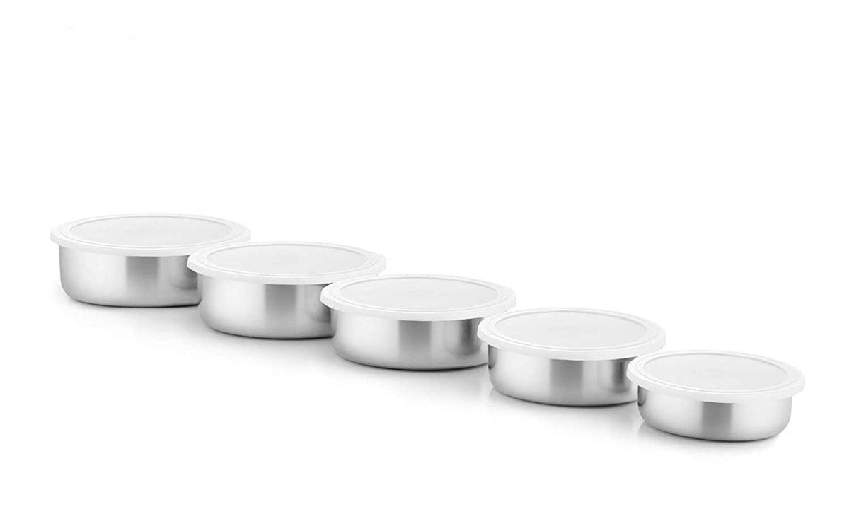 Stainless Steel Food Storage Containers Set of 5 | Kitchen Storage Boxes with Lids