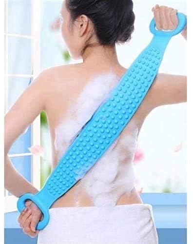 Silicone Shower Bath Belt Dual Side Back Scrubber Brush and Massager