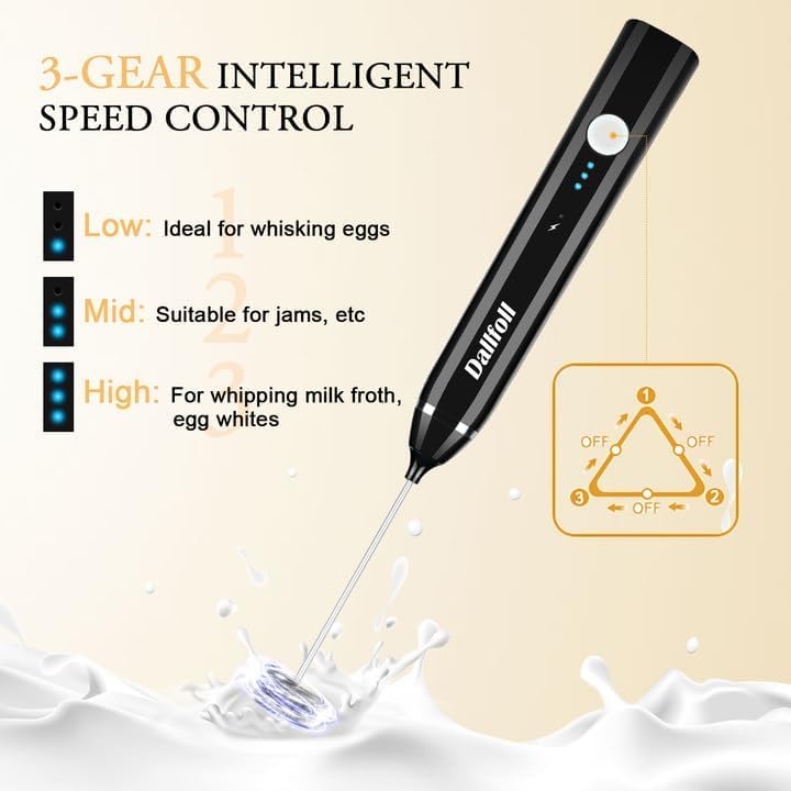 Wireless Electric Egg Beater Milk Frother, Household Electric Milk Frother Machine, Coffee Stirring Stick, Milk Cover, Hair Beater, 2 in 1 USB Rechargeable Electric Egg Beater Whisk Coffee Mixer - image 5