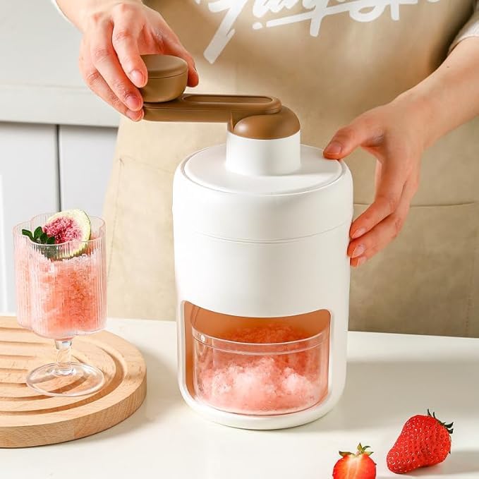 Manual Hand Cranked Ice Crusher - Premium Portable Manual Shaved Ice Machine