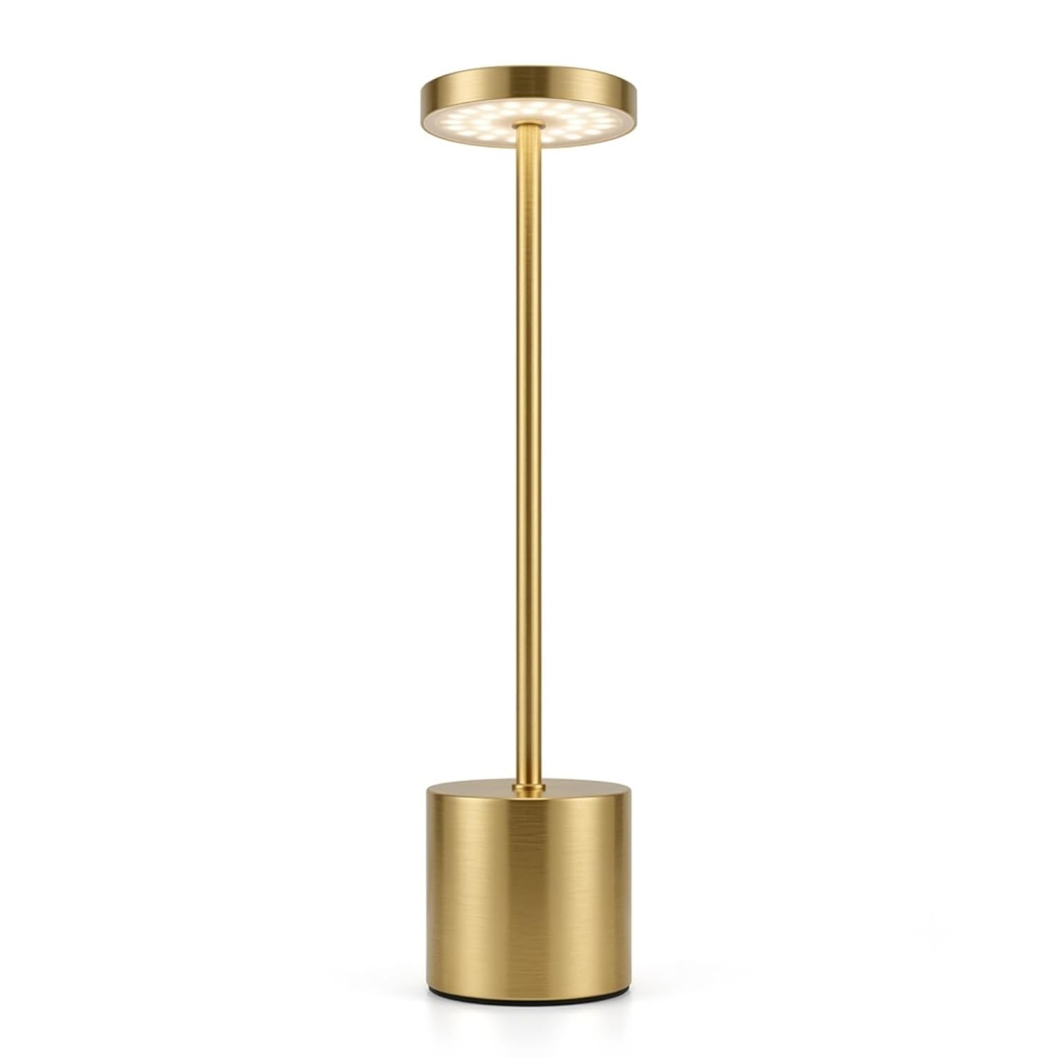 LED Table Lamp, Modern Metal Disc Desk Lamp with Warm Light
