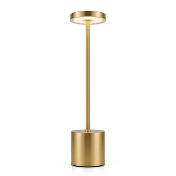 LED Table Lamp, Modern Metal Disc Desk Lamp with Warm Light
