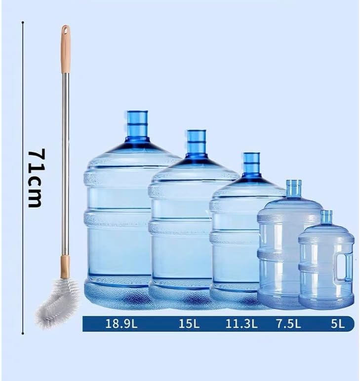 24 Inch Long Handle Bottle & Water Jug Cleaning Brush – L-Shape Nylon Bristle Scrubber for 3 & 5 Gallon Bottles, Glass Carafe, Water Bucket & Drinking Containers