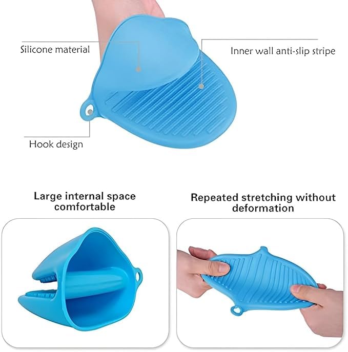 Silicone Heat Resistant Cooking Pinch Mitts, Microwave Oven Hand Gloves
