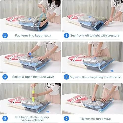Gadget Deals 5-Vacuum Storage Bags-(2bags50*70cm,2bags60*80cm,1bag80*100cm)-with Pump