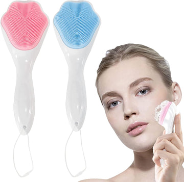 Silicone Facial Cleaning Brush Manual Face Scrubber for Deep Cleansing Gentle Exfoliation