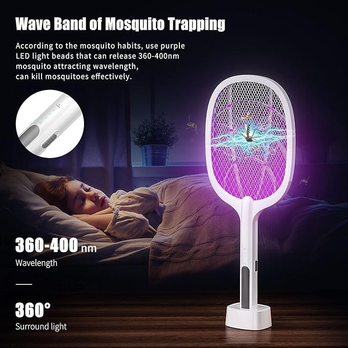 Electric Mosquito Racket with UV Light Lamp