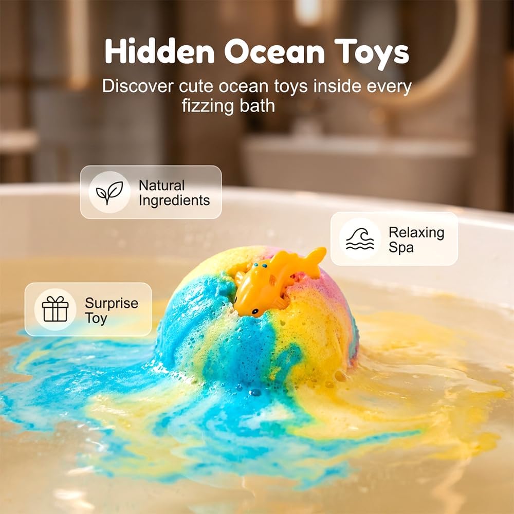 Bath Bombs with Surprise Spring Inside