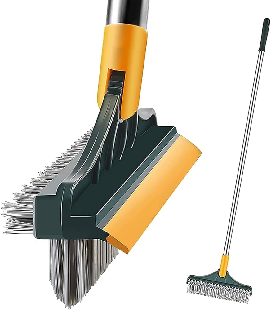 2 in 1 Cleaning Brush with wiper, Tiles Cleaning Brush with Long Handle, 120° Rotate Bathroom Floor Cleaning Brush - image 5