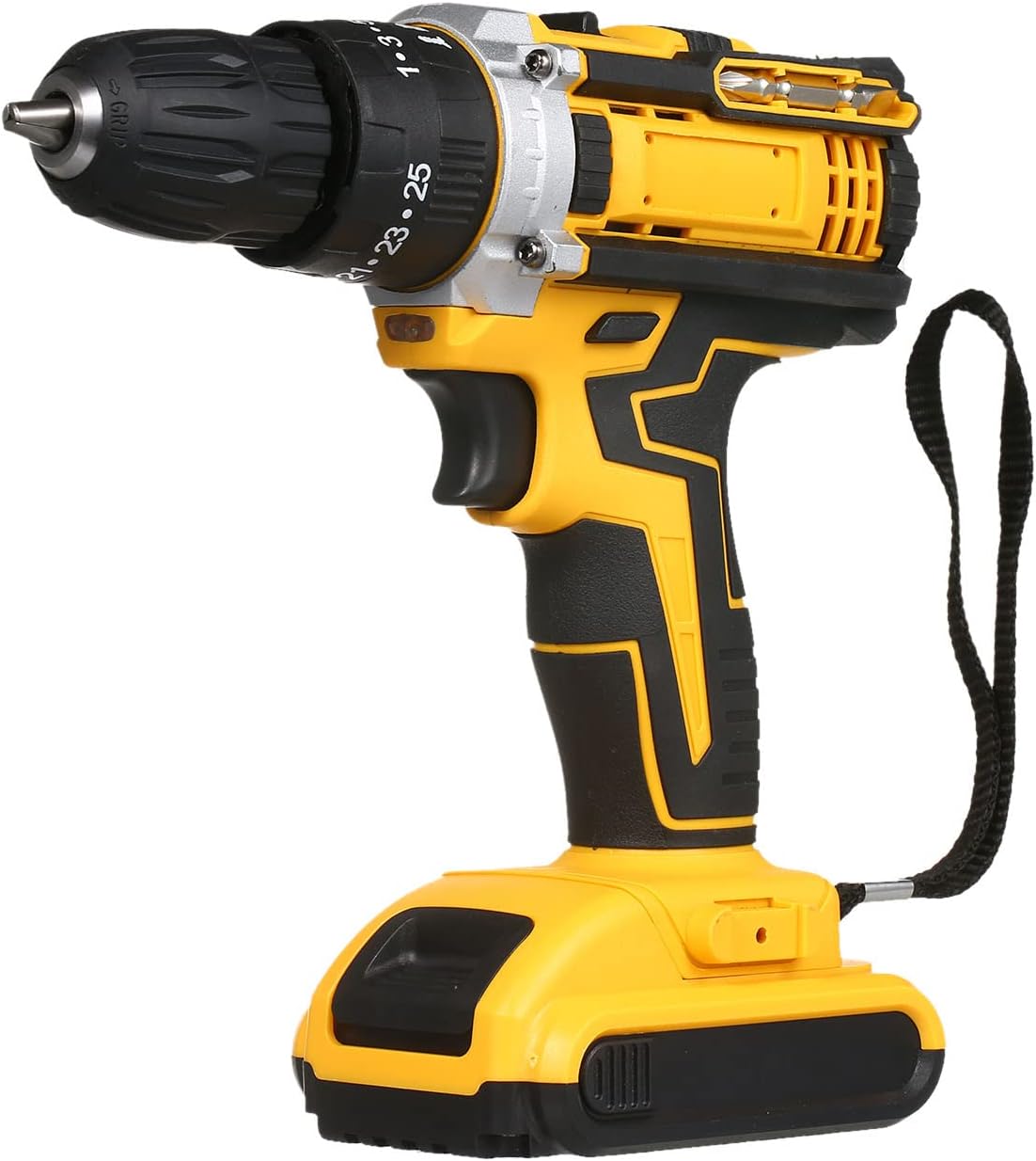 Cordless Drill Driver Kit with 2 Batteries | Electric Power Drill with Keyless Chuck, LED Light & Toolbox