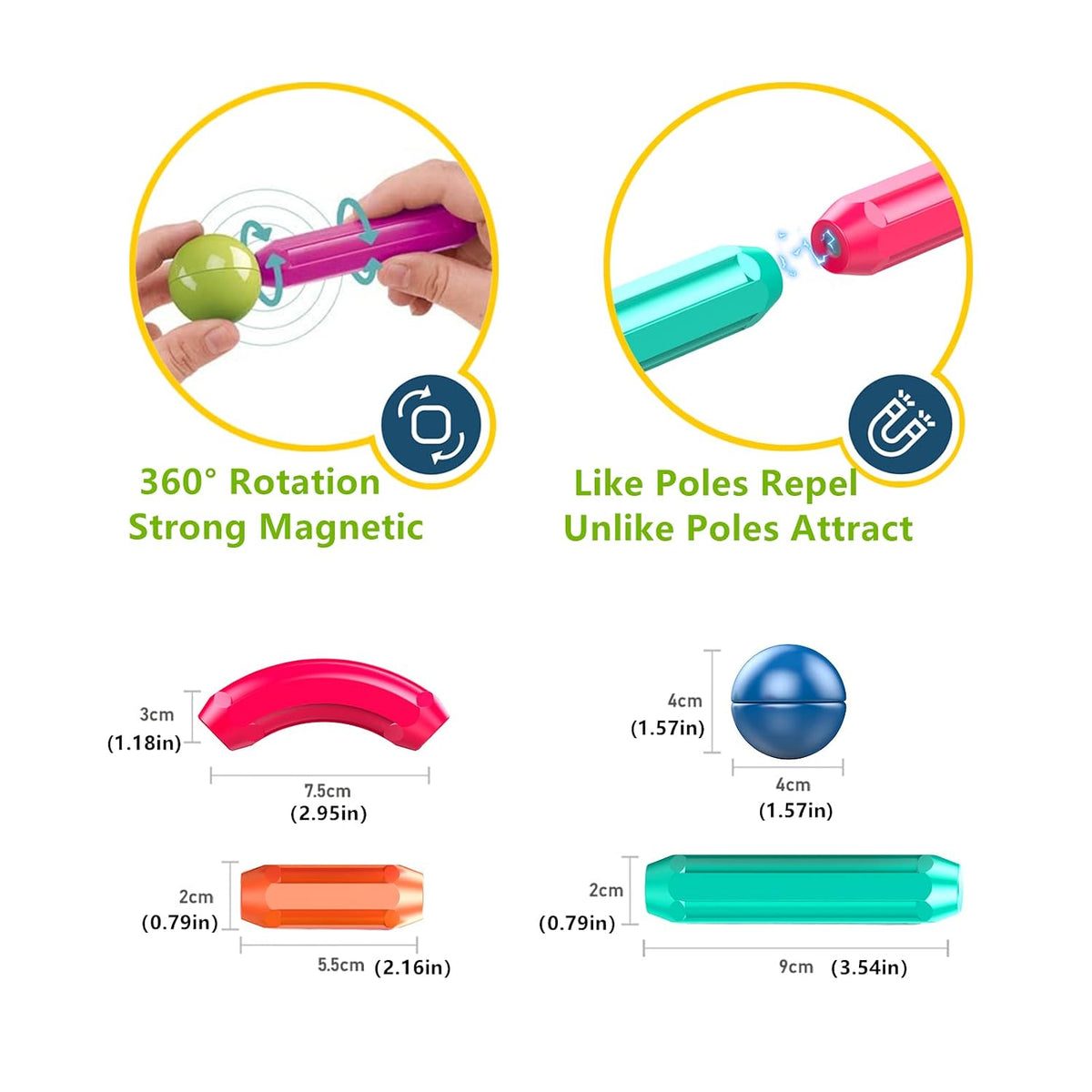 Magnetic Rods Building Blocks | Magnetic Construction Toy for Kids