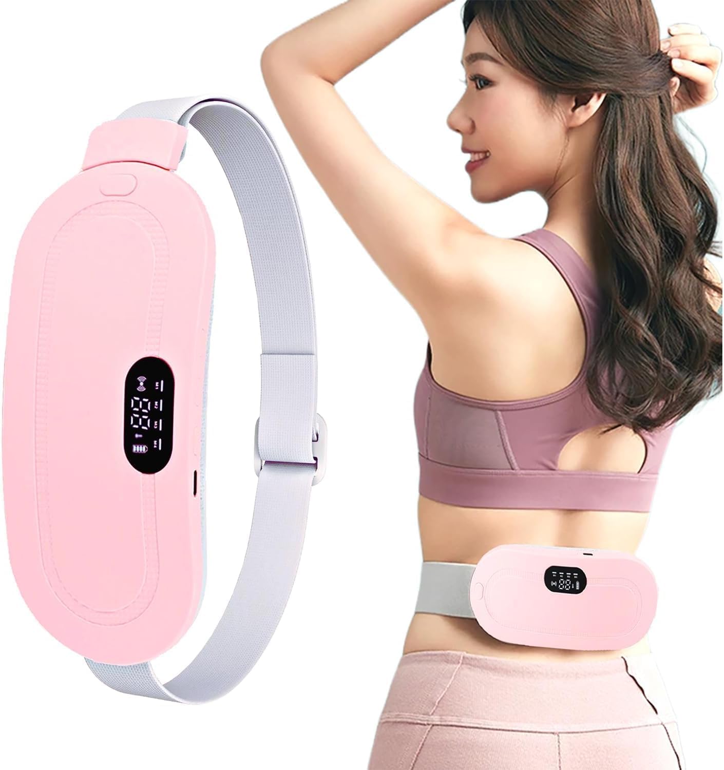 Cordless Period Cramp Relief Massager Belt with 3 Speed & 3 Crampfree Massage Modes