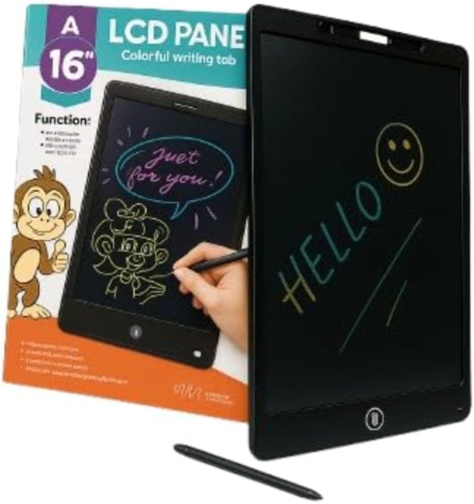 LCD Writing Tablet : 16 Inch Colorful Drawing Tablet Kids Erasable Writing Pad Learning Birthday Gifts