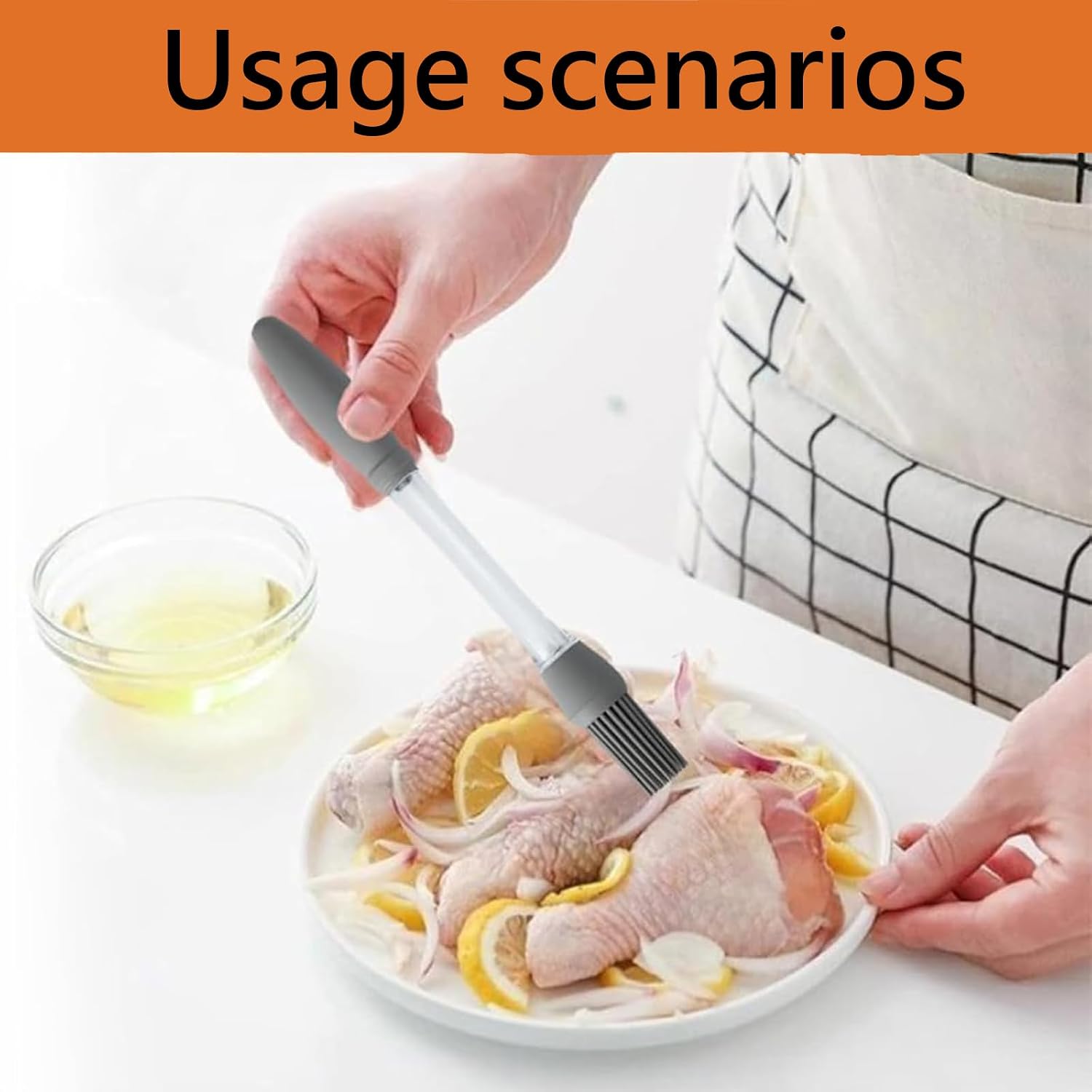 Silicone Pastry Brush with Oil Dispenser – Food Grade BBQ Basting Brush for Baking, Grilling & Cooking | Oil Brush for Kitchen