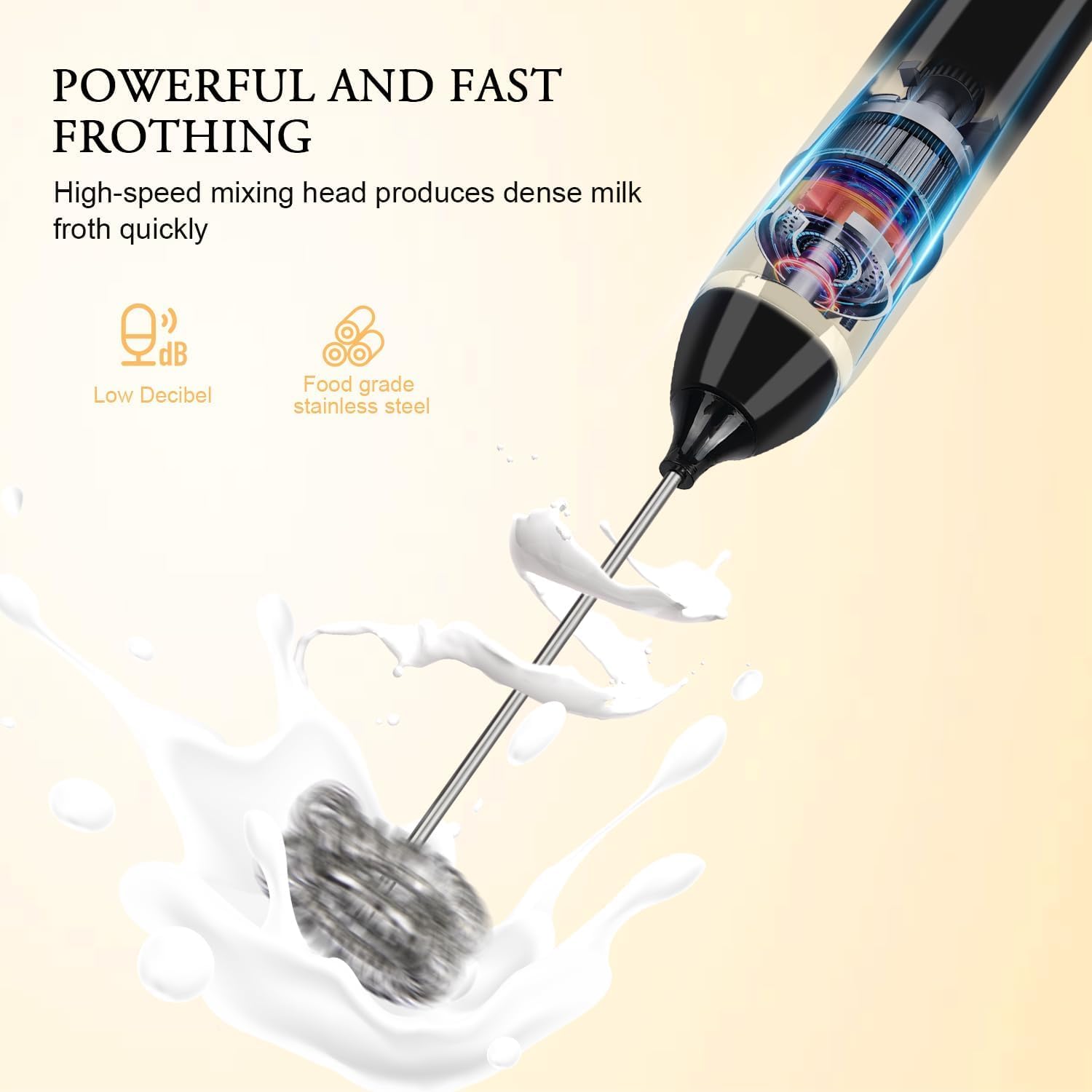 Wireless Electric Egg Beater Milk Frother, Household Electric Milk Frother Machine, Coffee Stirring Stick, Milk Cover, Hair Beater, 2 in 1 USB Rechargeable Electric Egg Beater Whisk Coffee Mixer - image 6