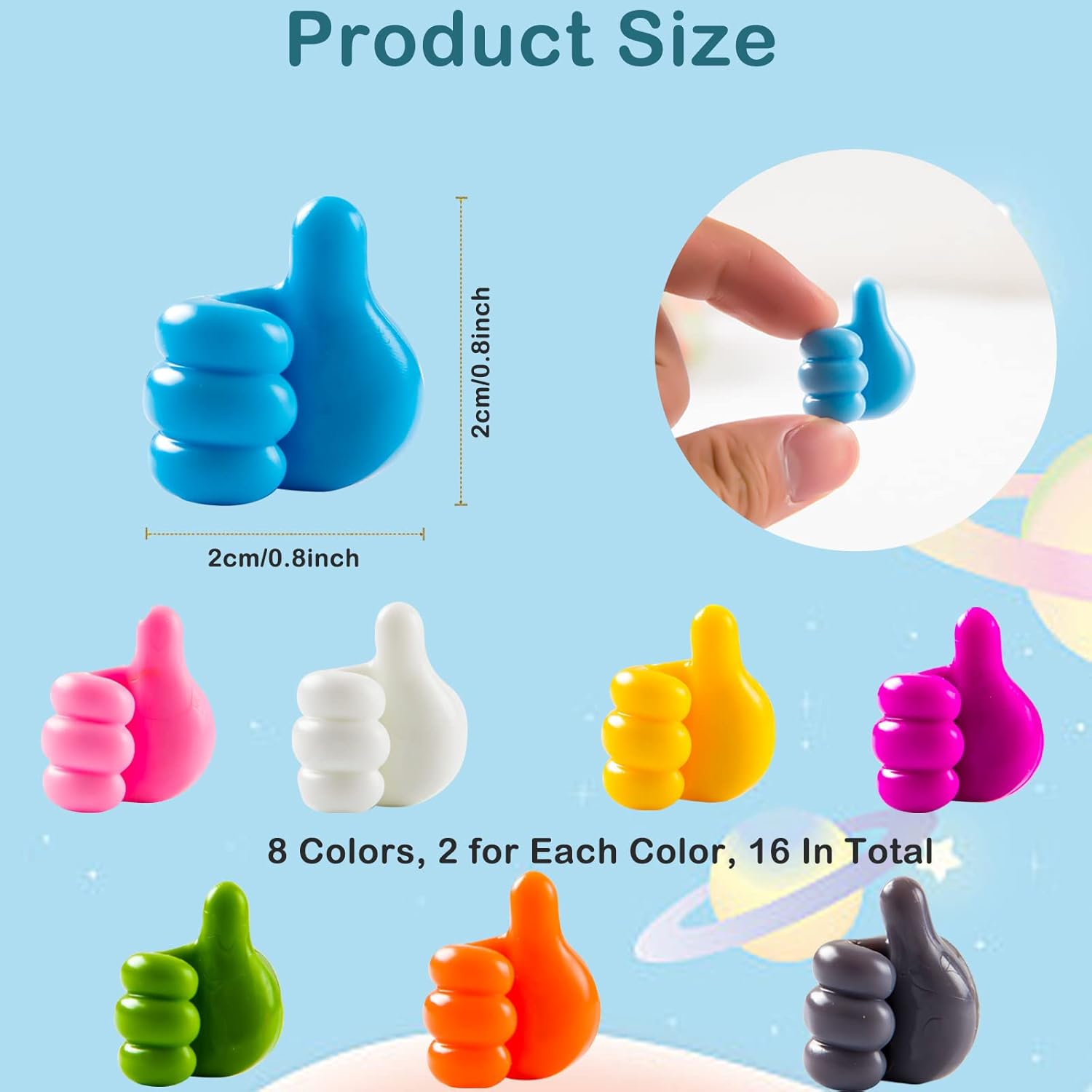 Self Adhesive Silicone Thumbs Up Wall Hooks