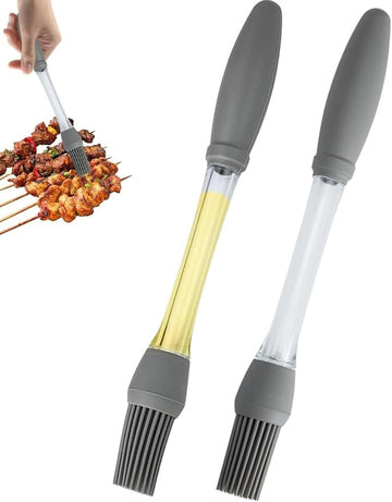 Silicone Pastry Brush with Oil Dispenser – Food Grade BBQ Basting Brush for Baking, Grilling & Cooking | Oil Brush for Kitchen