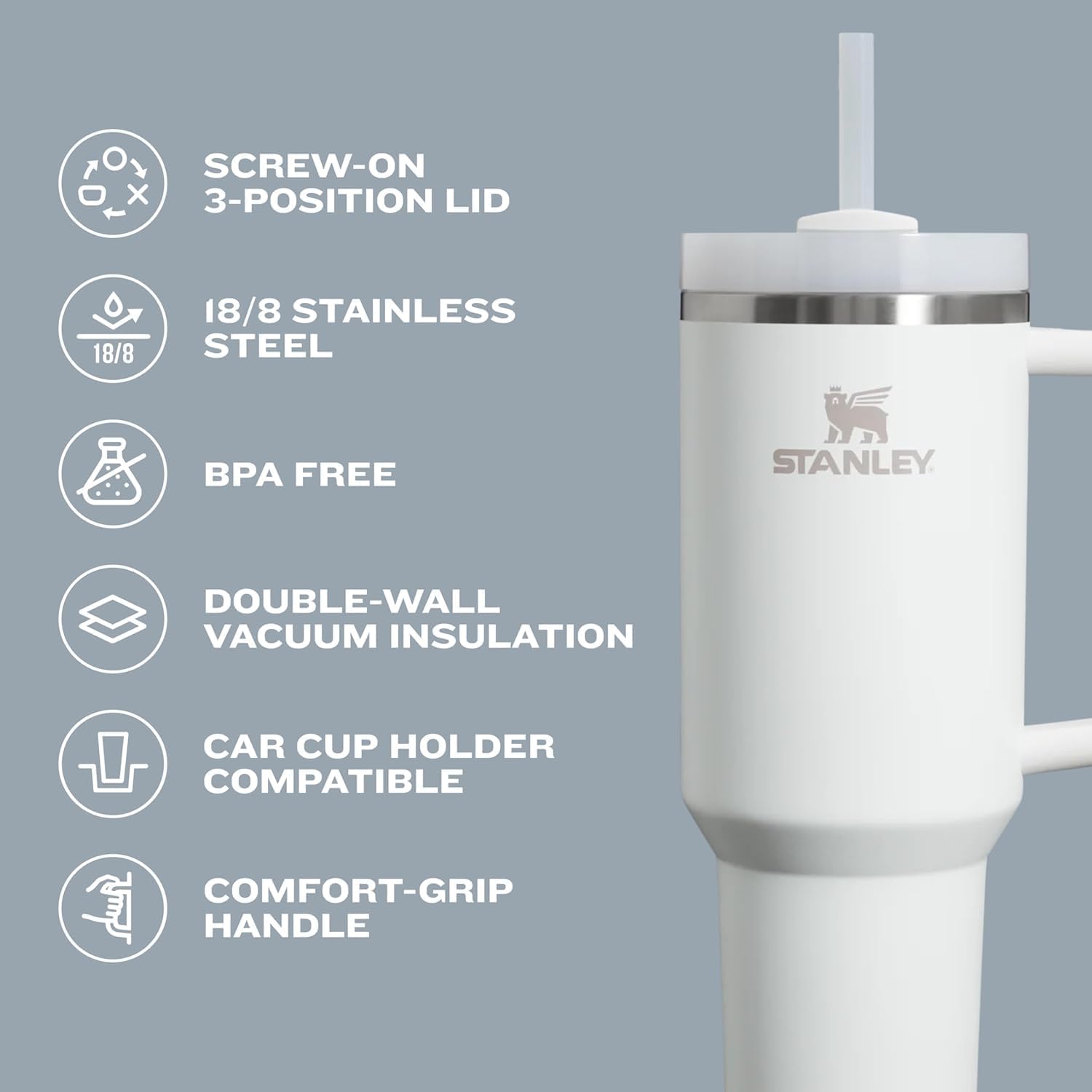 STANLEY Tumbler with Handle and Straw