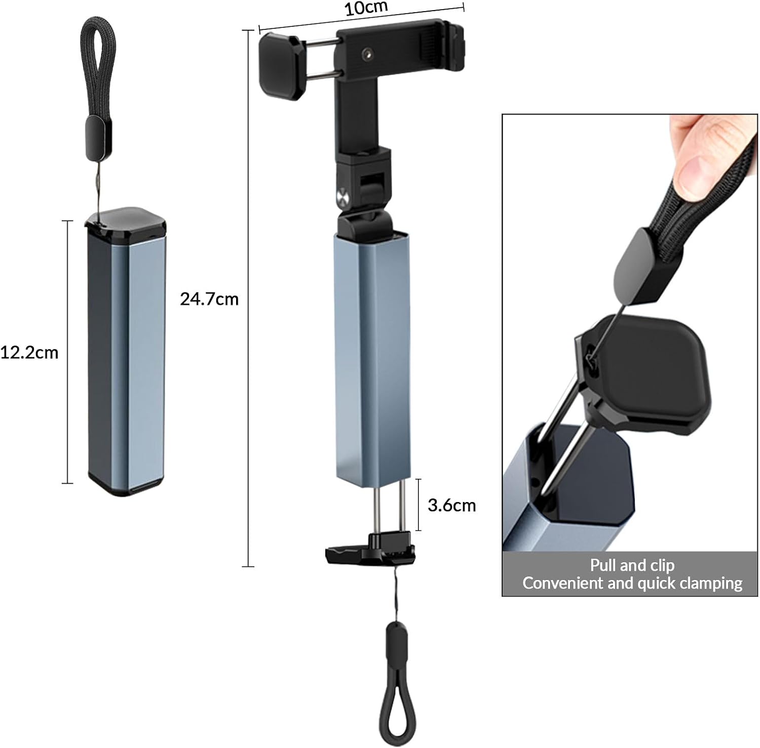 Portable Airplane Phone Holder – Universal 360° Rotating Travel Phone Mount | Hands-Free Phone Stand for Flight, Desk & Table
