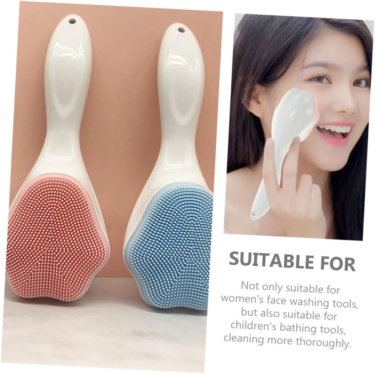 Silicone Facial Cleaning Brush Manual Face Scrubber for Deep Cleansing Gentle Exfoliation