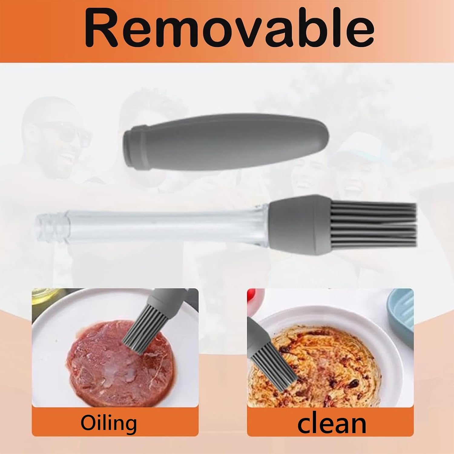 Silicone Pastry Brush with Oil Dispenser – Food Grade BBQ Basting Brush for Baking, Grilling & Cooking | Oil Brush for Kitchen