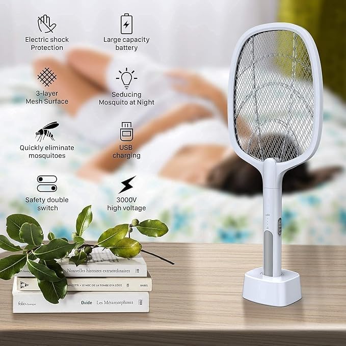Electric Mosquito Racket with UV Light Lamp
