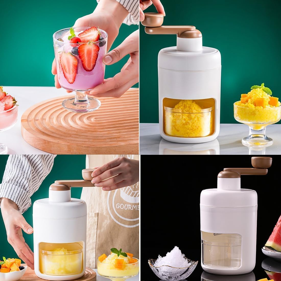 Manual Hand Cranked Ice Crusher - Premium Portable Manual Shaved Ice Machine - image 4