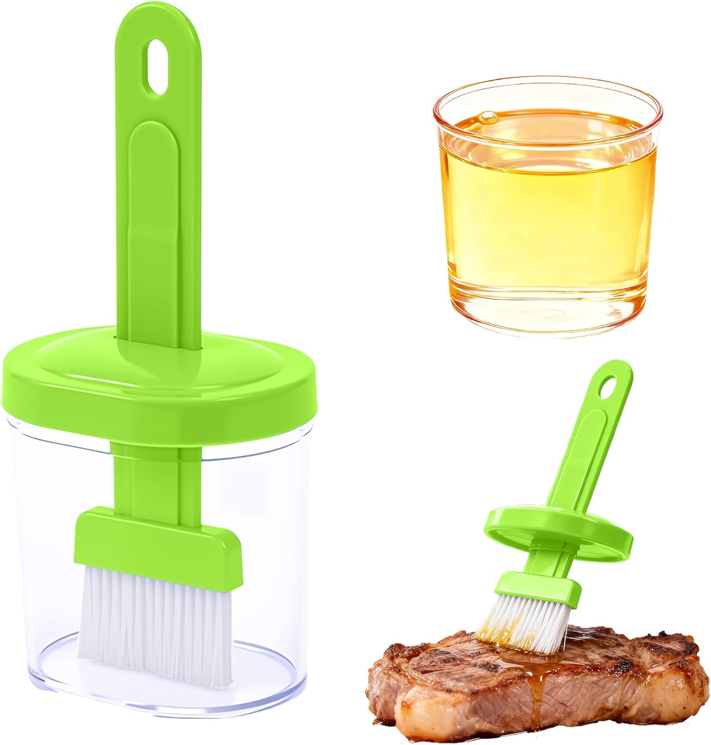 Refillable Silicone Oil Brush with Bottle for Cooking, BBQ, Baking, and Grilling