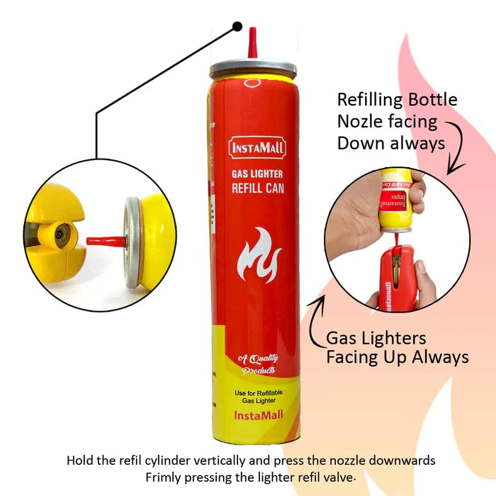 Gas Lighter, Refillable with Small Refill Can, Multicolor Pack of 1 - image 3