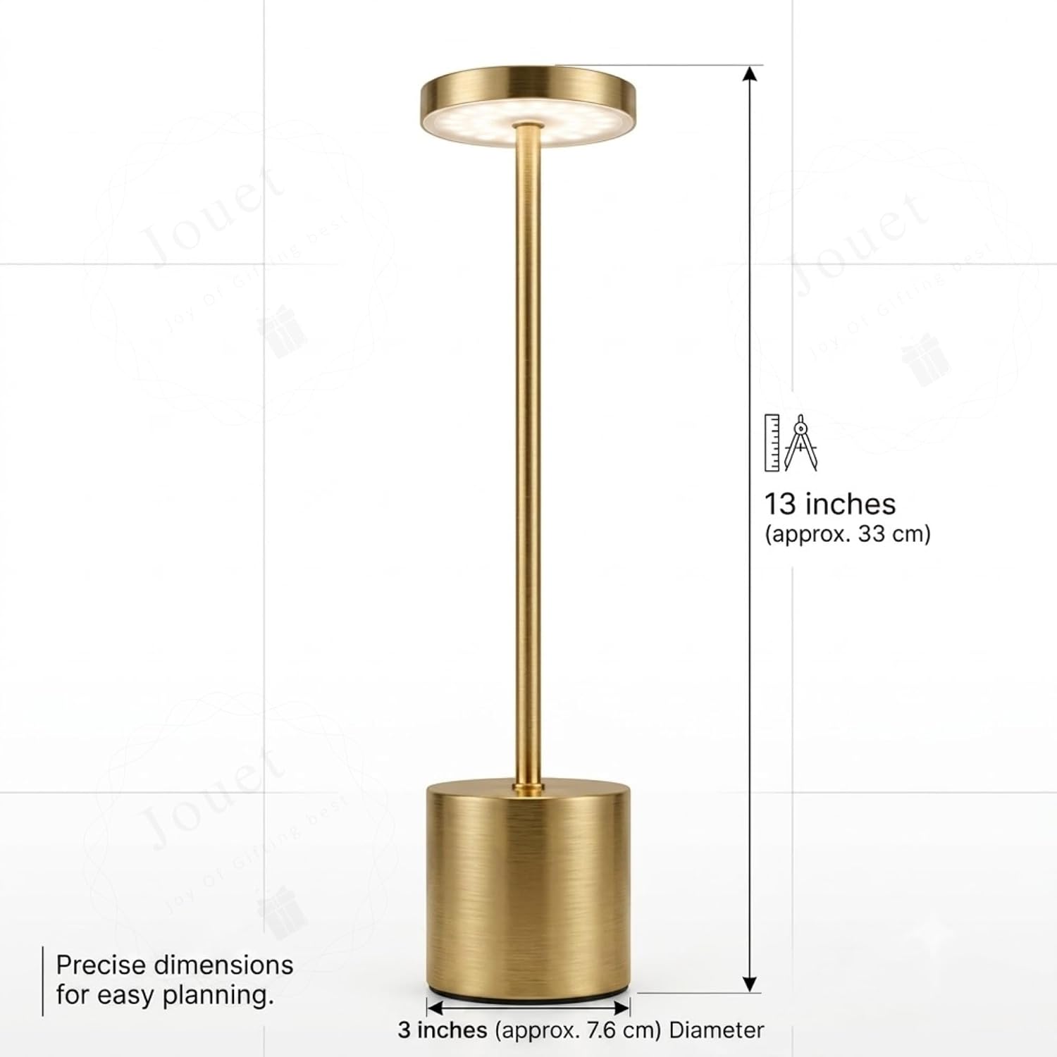 LED Table Lamp, Modern Metal Disc Desk Lamp with Warm Light
