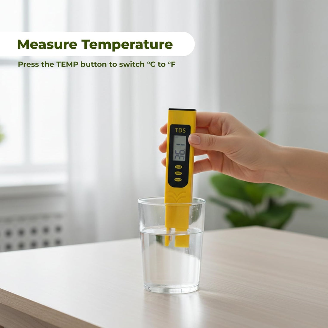 TDS Meter Water Tester Pen, 0-9990ppm Range with Alloy Probe, ±2% Accuracy for Aquaculture