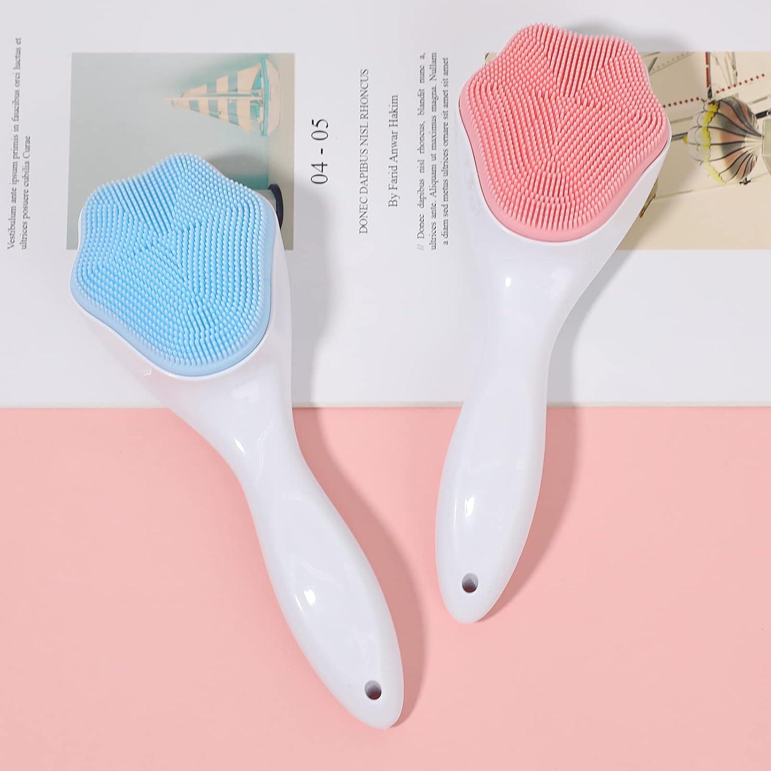 Silicone Facial Cleaning Brush Manual Face Scrubber for Deep Cleansing Gentle Exfoliation