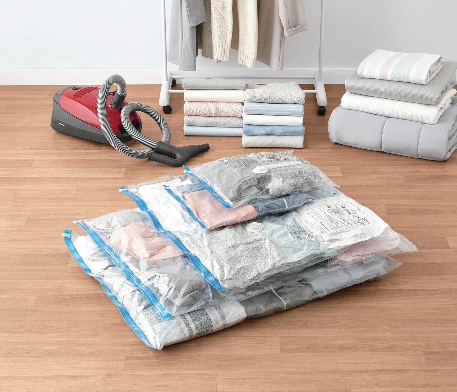 Gadget Deals 5-Vacuum Storage Bags-(2bags50*70cm,2bags60*80cm,1bag80*100cm)-with Pump