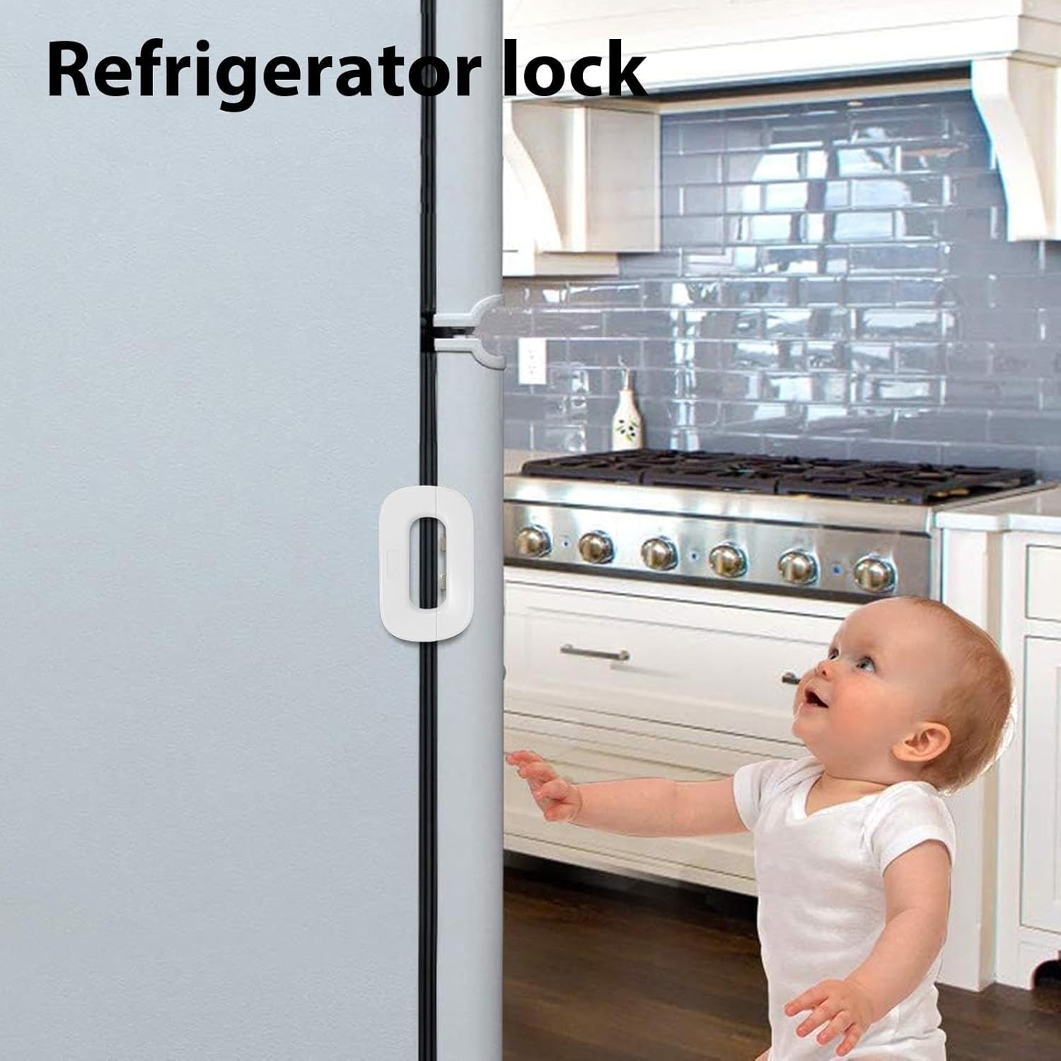 Refrigerator Door Lock Prevent Children from Opening Easy to Use and Install Without Tools or Drill - image 5