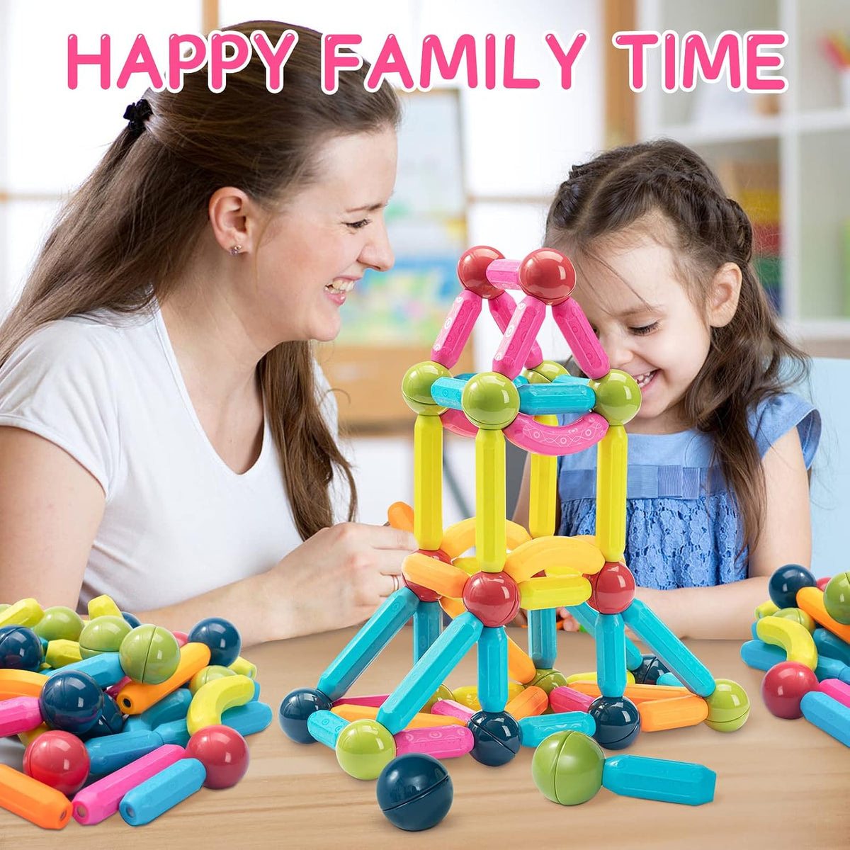 Magnetic Rods Building Blocks | Magnetic Construction Toy for Kids