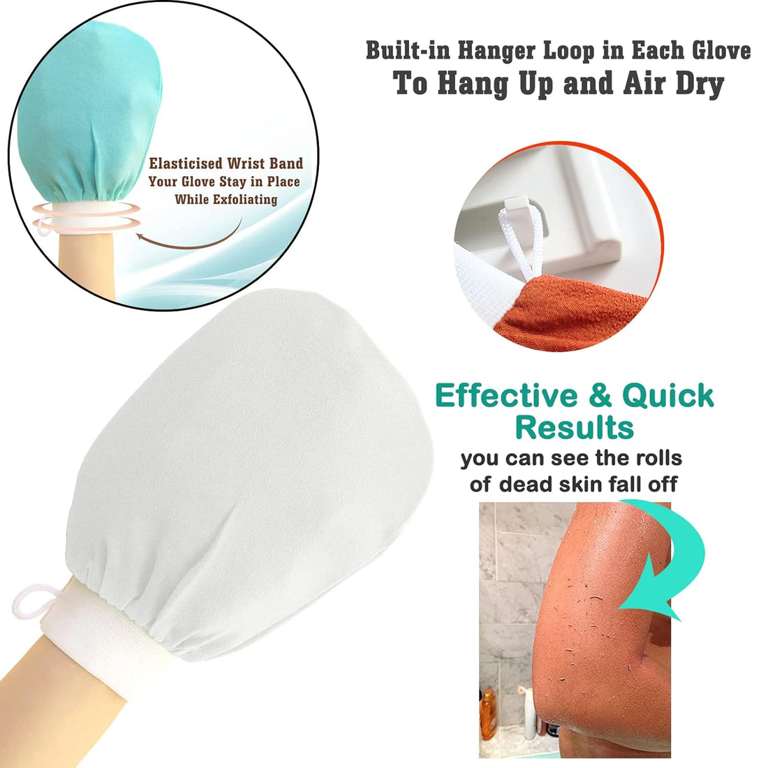 Exfoliating Gloves Scrub Mitt Beauty, Premium Scrub Wash Mitt for Bath or Shower