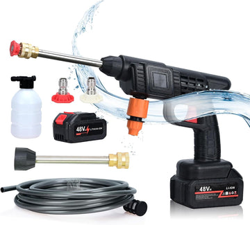 Wash Your Car at Home in Minutes - No Expensive Service Needed 💦      Powerful 30Bar Pressure Gun with Battery - Clean Cars, Bikes, Solar Panels & More!