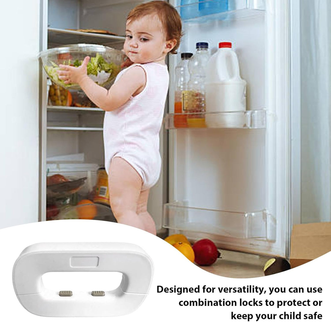 Refrigerator Door Lock Prevent Children from Opening Easy to Use and Install Without Tools or Drill