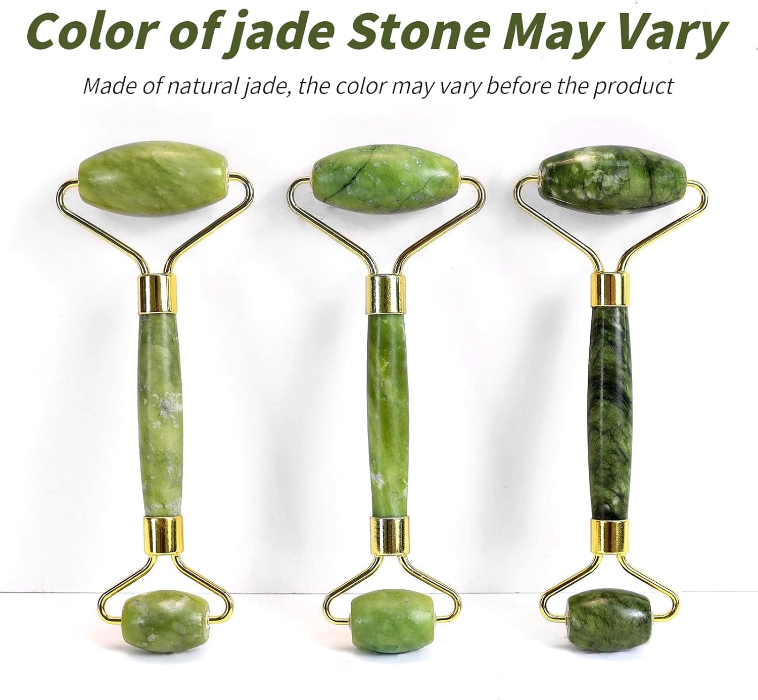 Jade Roller Set and Gua Sha for Face, Cooling and Firming Effect, Carving Tool