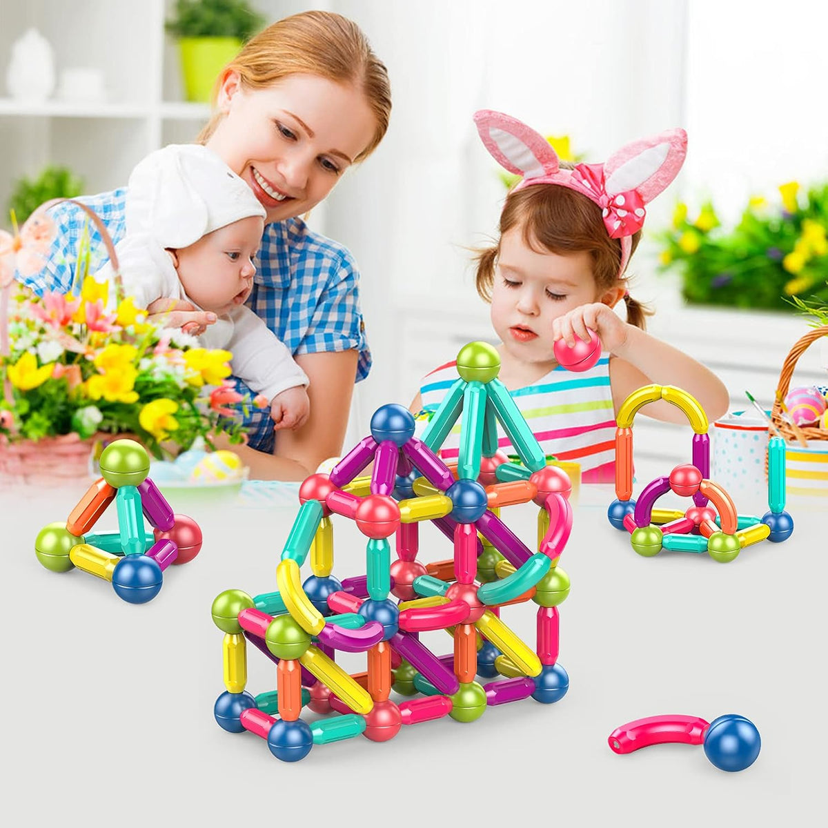 Magnetic Rods Building Blocks | Magnetic Construction Toy for Kids