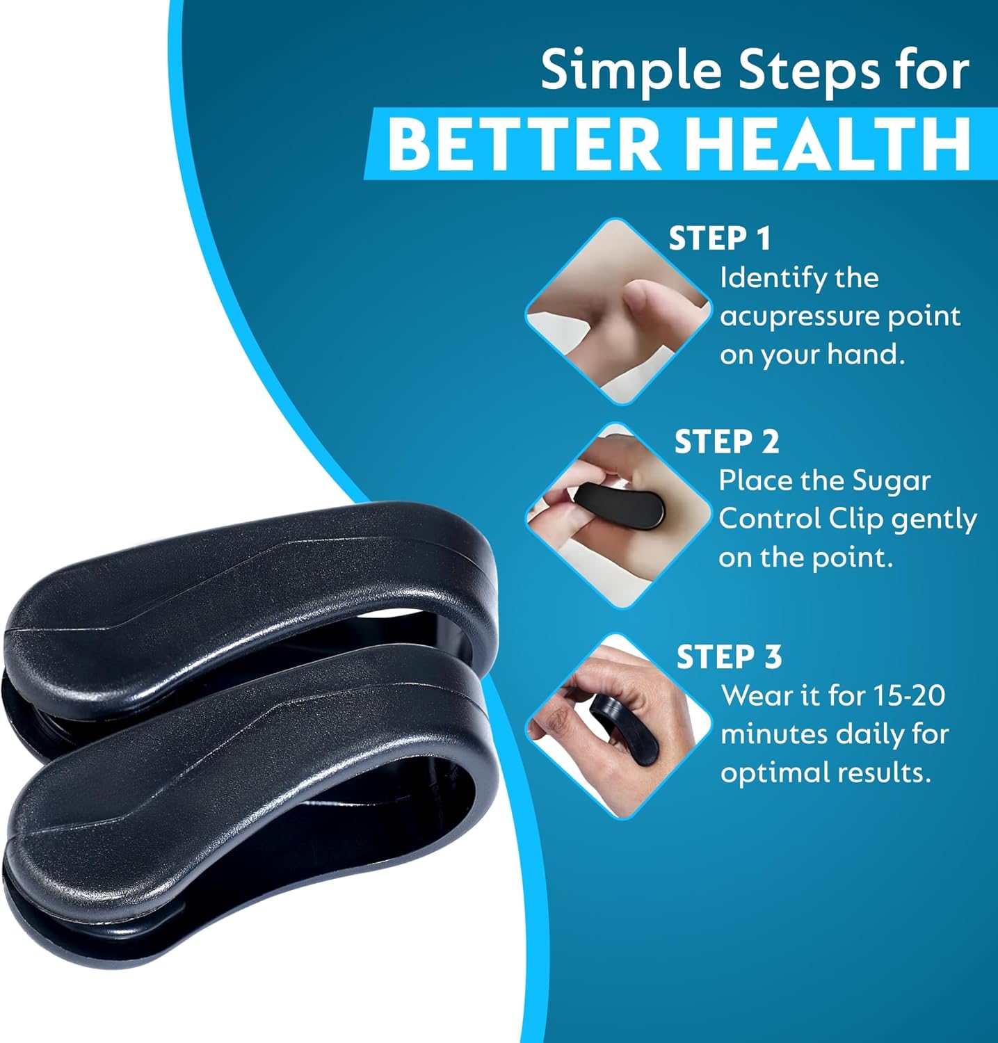 Sugar Control Acupressure Clip for Diabetics Sugar Control