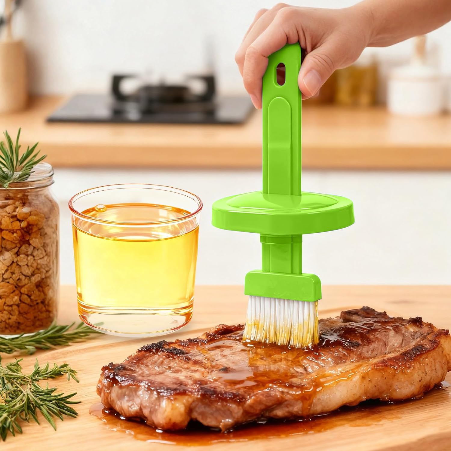 Refillable Silicone Oil Brush with Bottle for Cooking, BBQ, Baking, and Grilling
