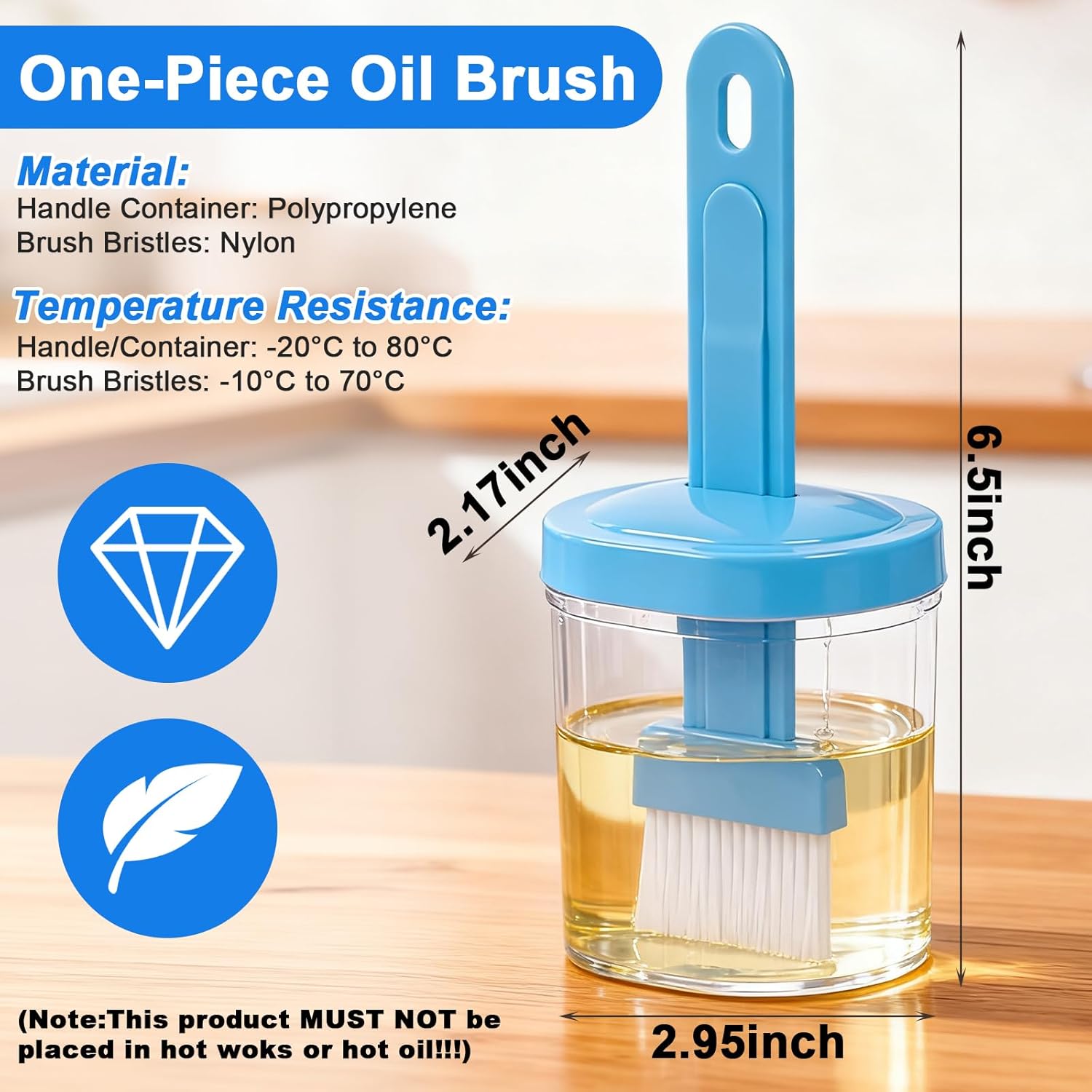 Refillable Silicone Oil Brush with Bottle for Cooking, BBQ, Baking, and Grilling