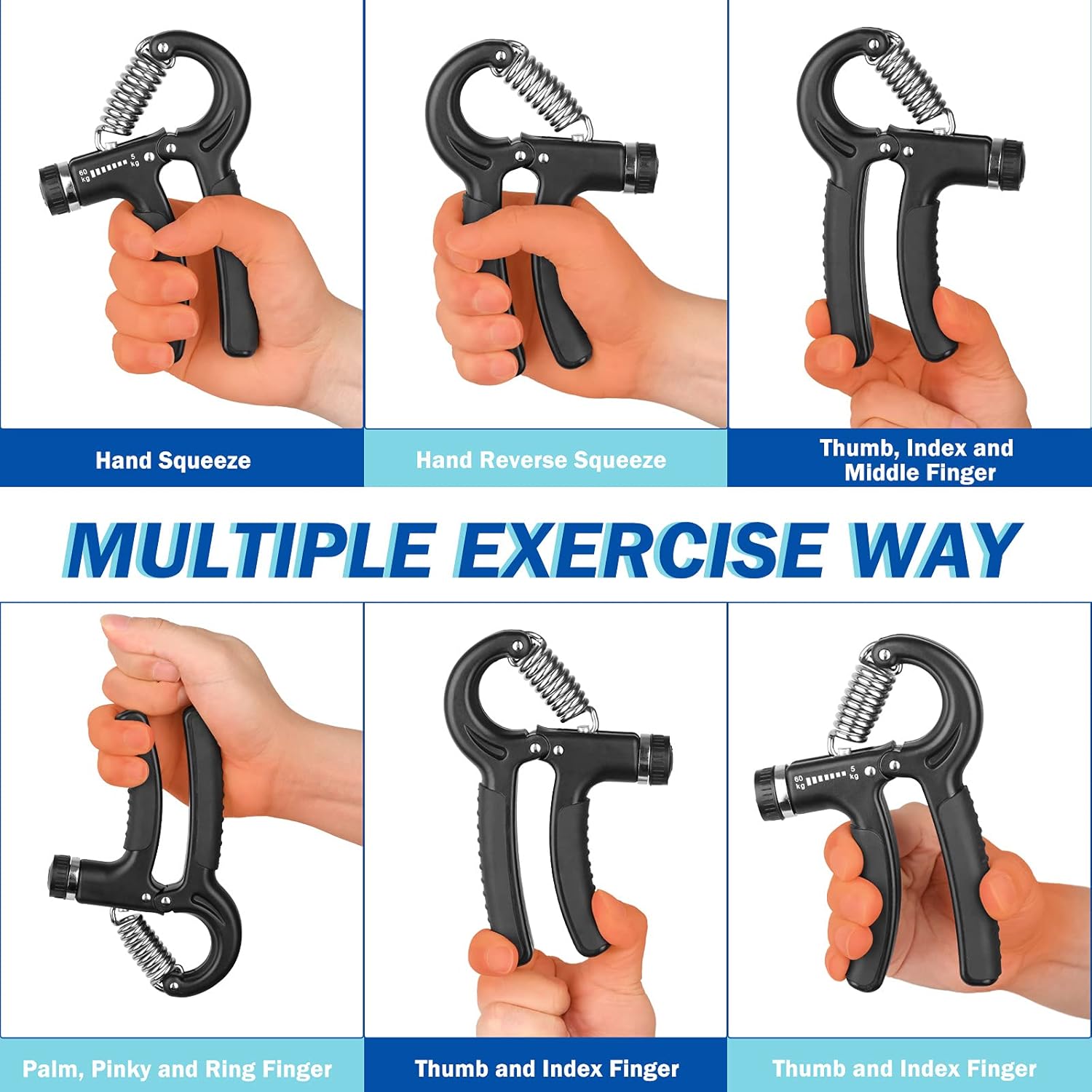 Hand Exercise Grip Strengtheners with Adjustable Weight Resistance