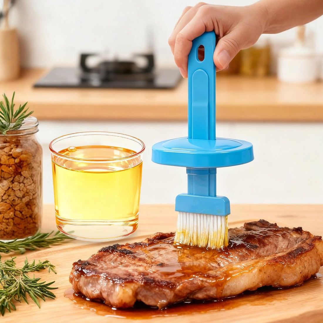 Refillable Silicone Oil Brush with Bottle for Cooking, BBQ, Baking, and Grilling