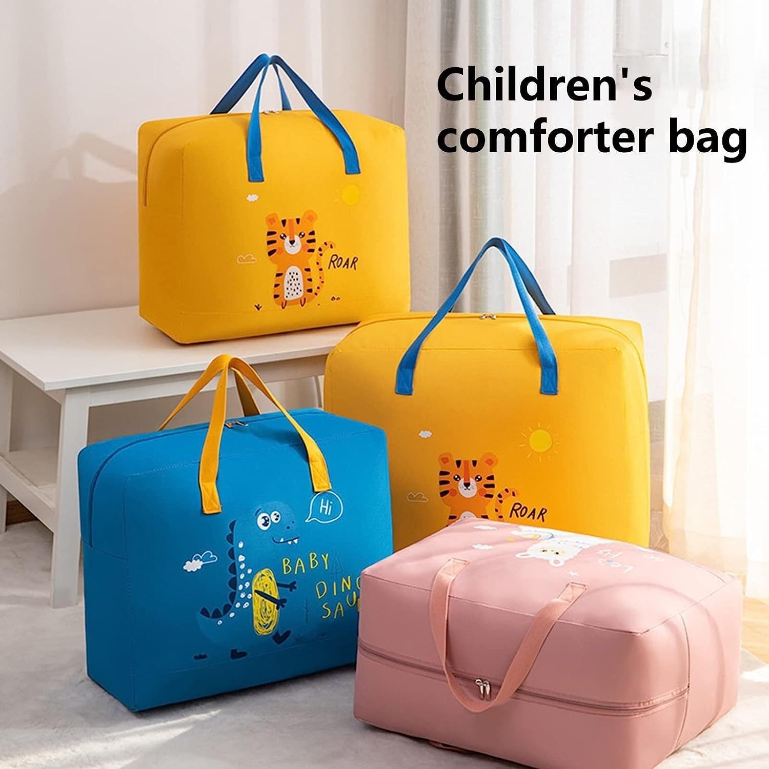 Clothes Storage Bags with Zipper and Handle, Space Saving Closet Bags