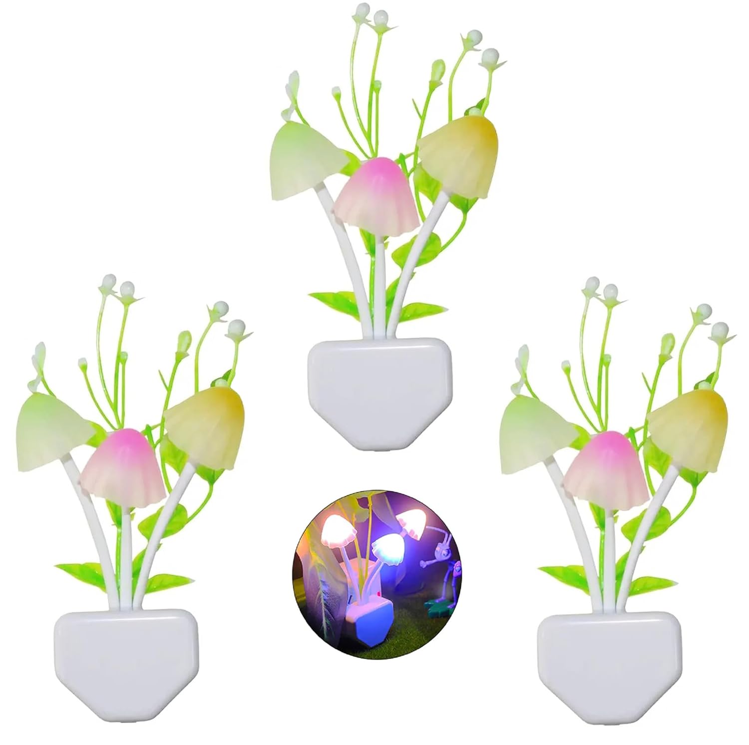Mushroom Shape LED Magic Night Lamp with Automatic Off/On Smart Sensor